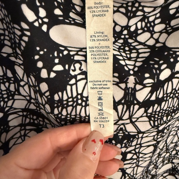 Lululemon Power Y Tank White Black Glacier Lace 31949 - Picture 9 of 10